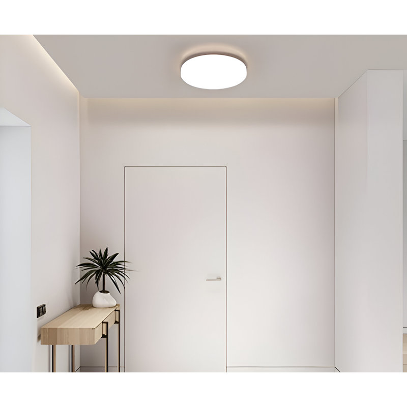 Dimmable Round Flush Mount, 2" H x 11.81" W x 11.81" D