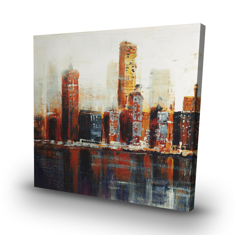 Abstract cityscape - 32"x32" art on canvas