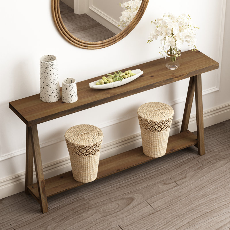 Claridy 43"W Farmhouse Solid Wood Console Table, 31.5" H x 63" W x 11.8" D