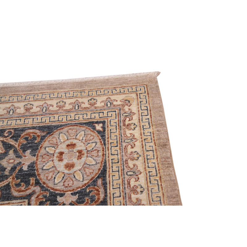 Ziegler Hand-Knotted High-Quality Beige/Dark Gray Area Rug
