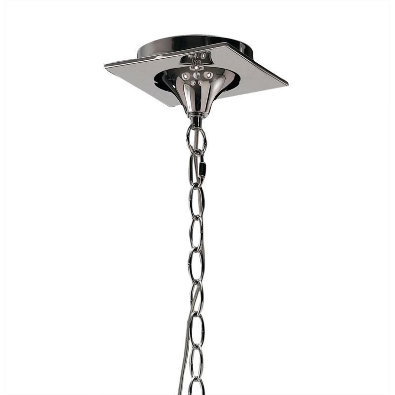 Eurich 5 - Light Shaded Chandelier, Polished Chrome/White