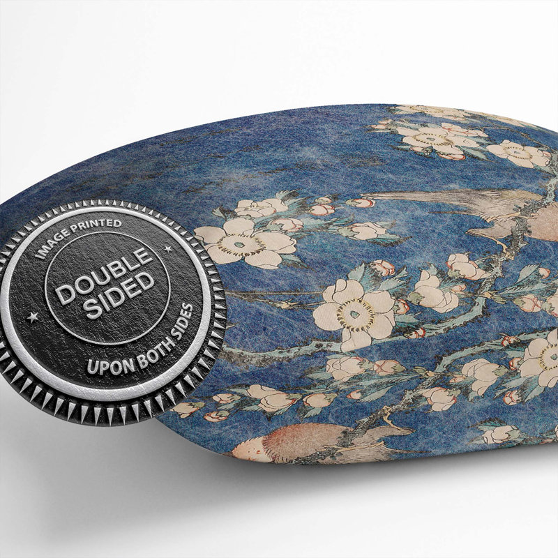 Bullfinch And Weeping Cherry Blossoms Square Throw Cushion, 40 x 40 cm