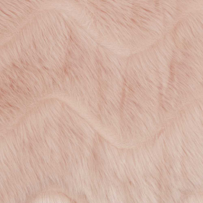 Blush Chevron Faux Fur Rectangular Throw Pillow Set