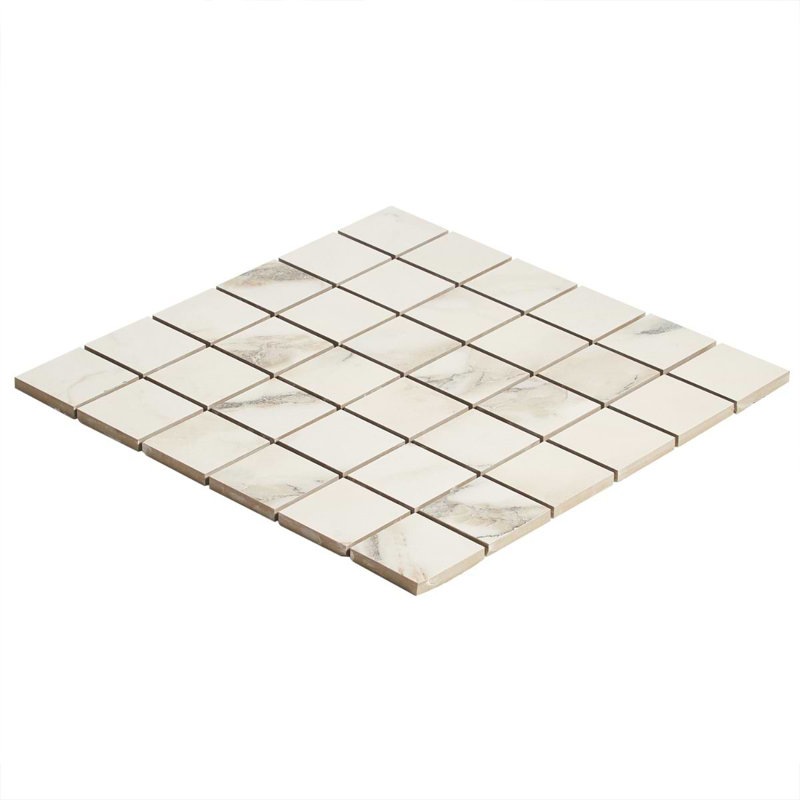 Dreamstone 2X2 Matte Porcelain Mosaic, Calacatta Rustico Matte