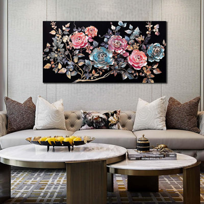 Colorful Flower Wall Decor Living Room Vintage Wall Decor Bedroom Teen Room Prints Decor For Girls Room 24" X 48"
