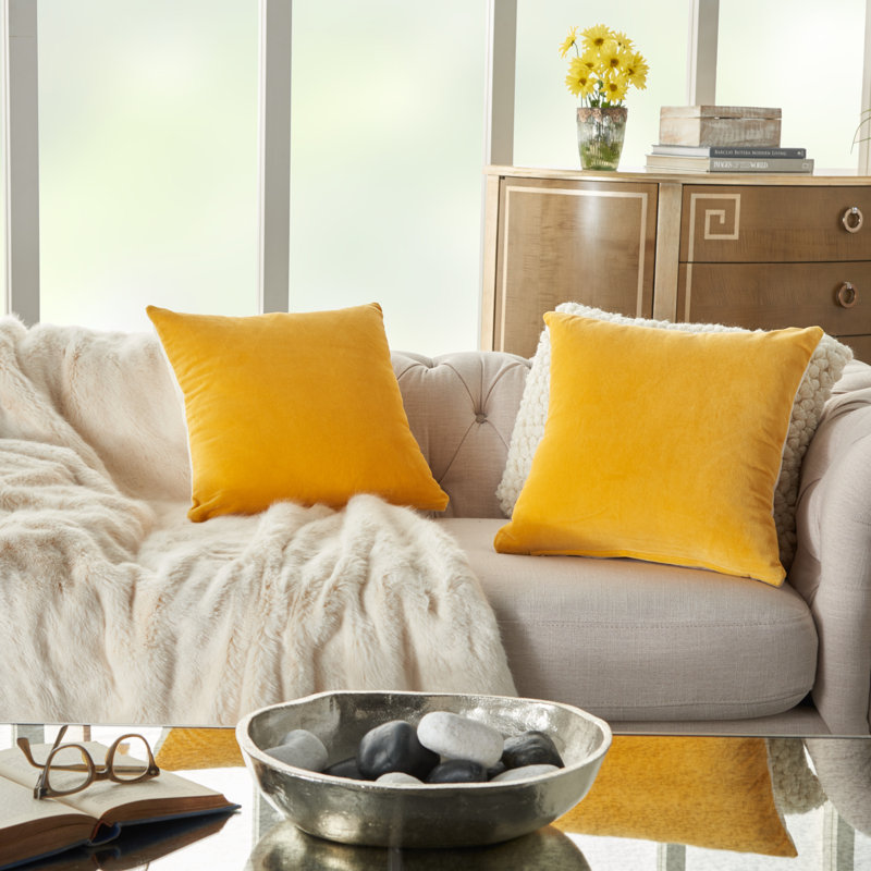 Haitley Throw Pillow Cover, Yellow