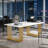 Elegant Executive Desk with Gold Accents
