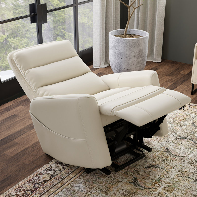 Fauteuil relevable en similicuir Bentley, Blanc cassé