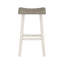 Ensemble de 2 tabourets de bar au design transitionnel, meubles en bois d'hévéa massif blanc et café-408272271
