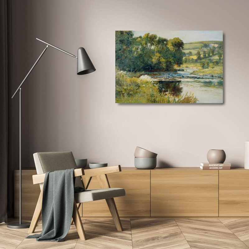 "Streamside" par Edward Mitchell Bannister - Art mural sur toile tendue avec châssis, H 24 po x l 17 po