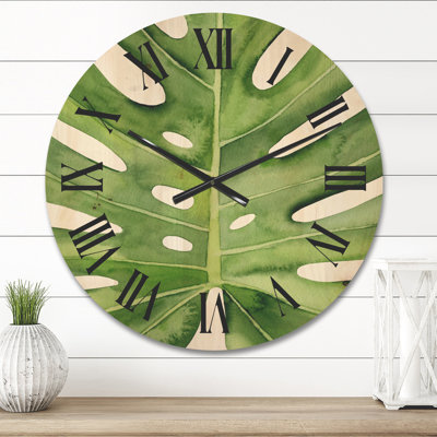 Horloge murale Monstera