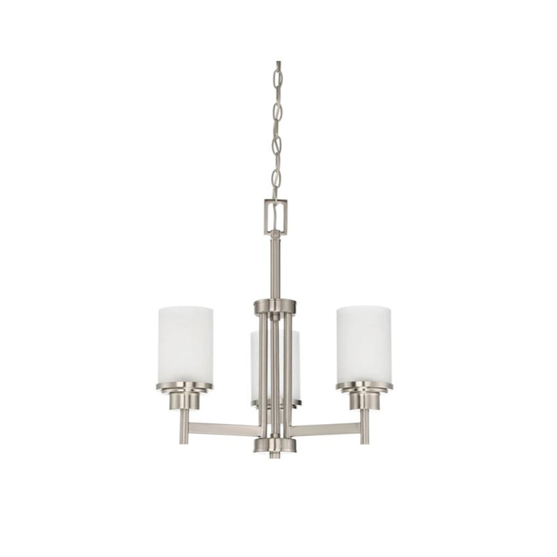 Lustre classique à 3 lumières Bristol, Nickel brillant satiné