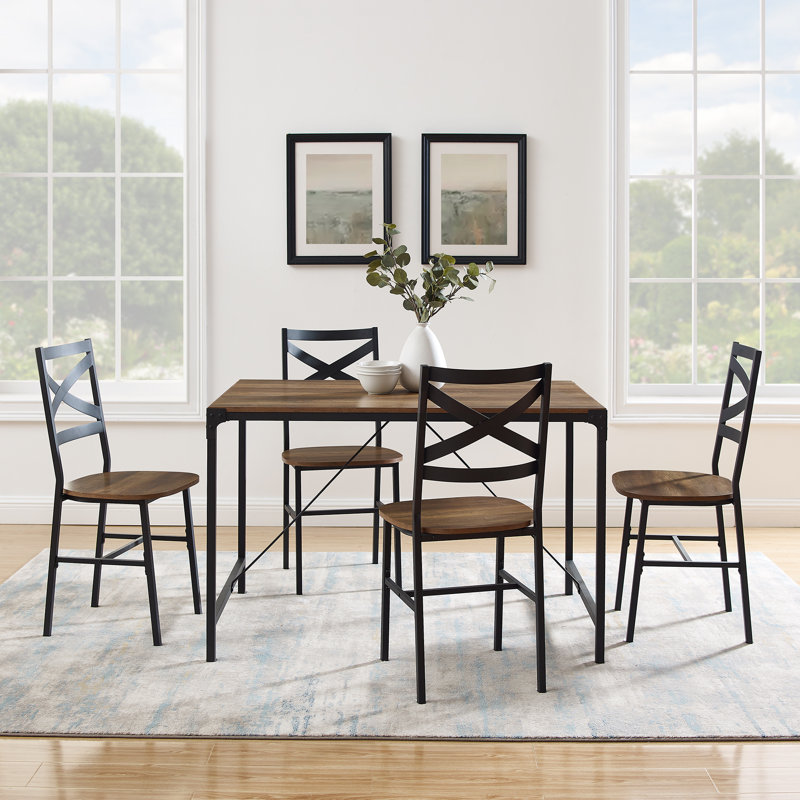 Armando 4 - Person Dining Set, Rustic Oak