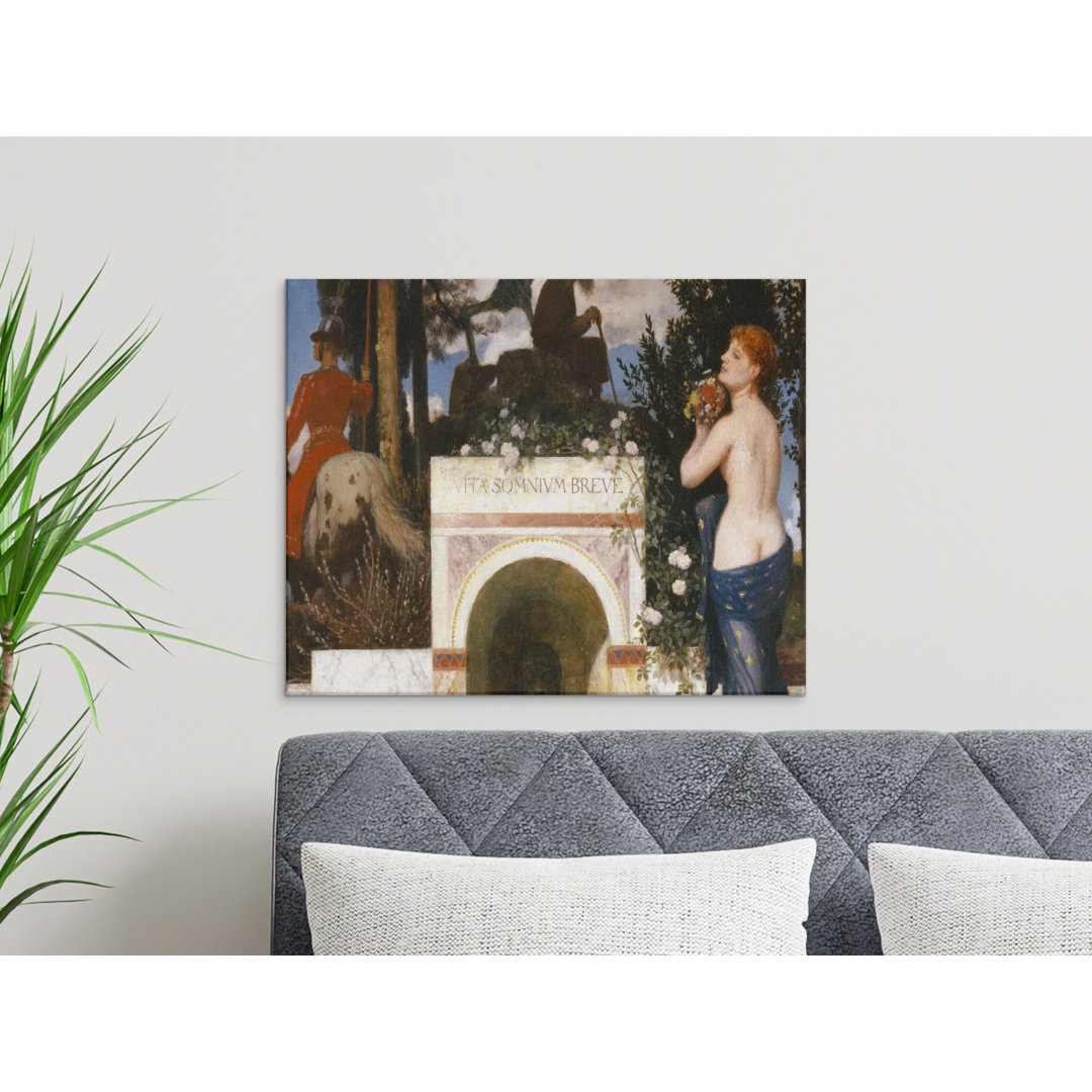Vita Somnium Breve Canvas Wall Art, Gallery Wrapped, Modern decor, Ready to Hang, Archival Quality, Symbolist Painting Canvas