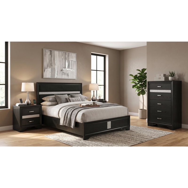 Mercer White Queen 4-piece Bedroom Set, White, 4 Pcs: Bed, Dresser, 2 Nightstands