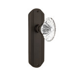 Deco Plate with Oval Fluted Crystal Door Knob