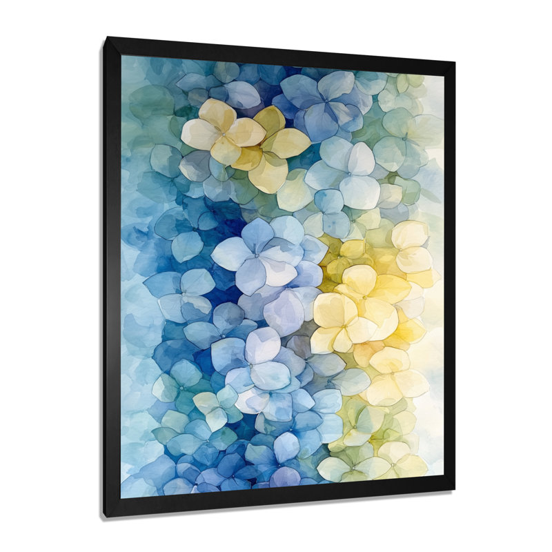 Hensley - Floral Wall Art Prints, Single Picture Framed Print without Mat, Black, 20" H x 12" W