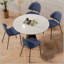 Ensemble de 4 chaises rembourrées en cuir de polyuréthane de style Mid-Century avec dossier incurvé pour la cuisine de la salle à manger-1140100550