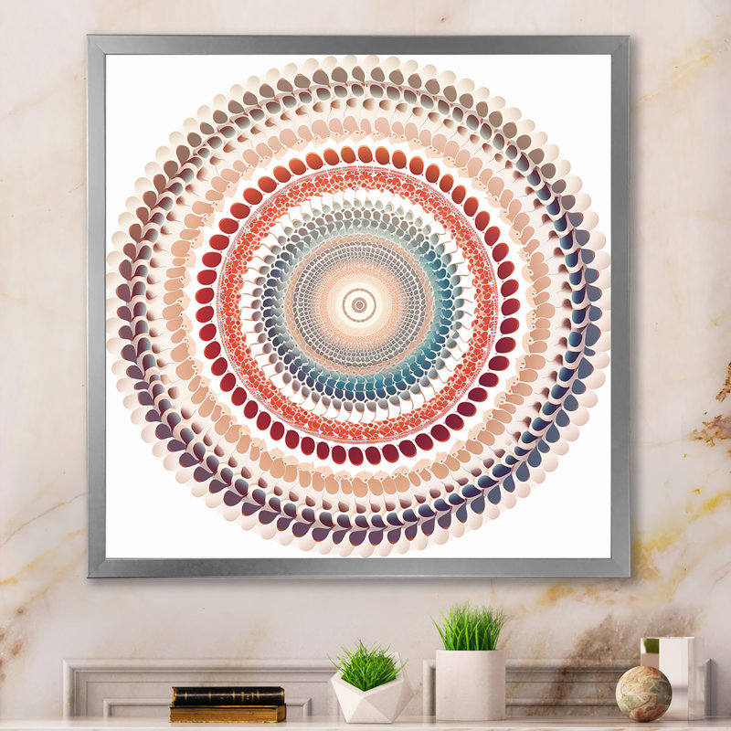 Élémentaire mandala sérénité I - impression, H 16 po x l 16 po x P 1 po, Cadre flottant noir