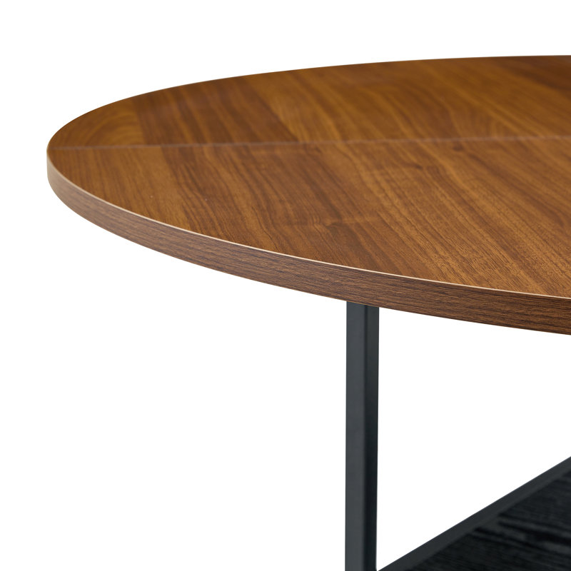 Metal Base Dining Table, Walnut