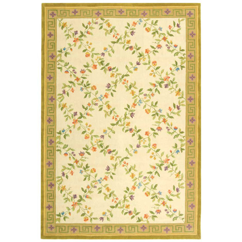 Berkley Wool Pile Floral Rug, Rectangle 6' x 9'