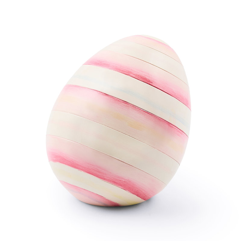 Stripe Mini Egg, Pink/White