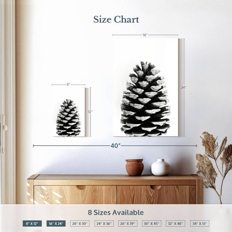 Harnek Pine Cone BW, 12" H x 8" W