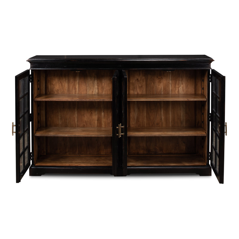 Morgan Solid Wood Bookcase, Ebony/Light Brown