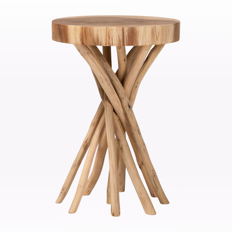 Linea End Table in Natural Teak Wood