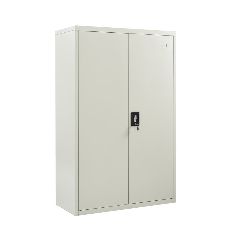 Burgoyne Metal Storage Cabinet with Lock, 2 Door 3 Shelf Storage Cabinet for Home, Office ,Garage