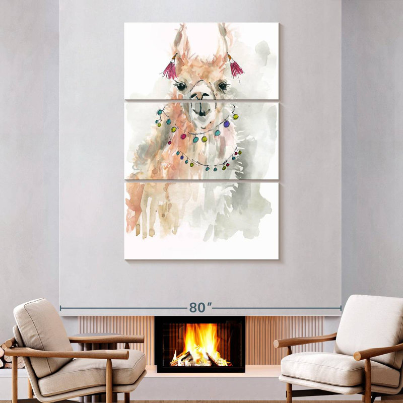 Llama Drama I, 74" H x 48" W