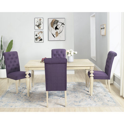 Ensemble de salle à manger élégant 5 pièces avec table de salle à manger à pieds tournés et 4 chaises capitonnées confortables pour une expérience culinaire sophistiquée