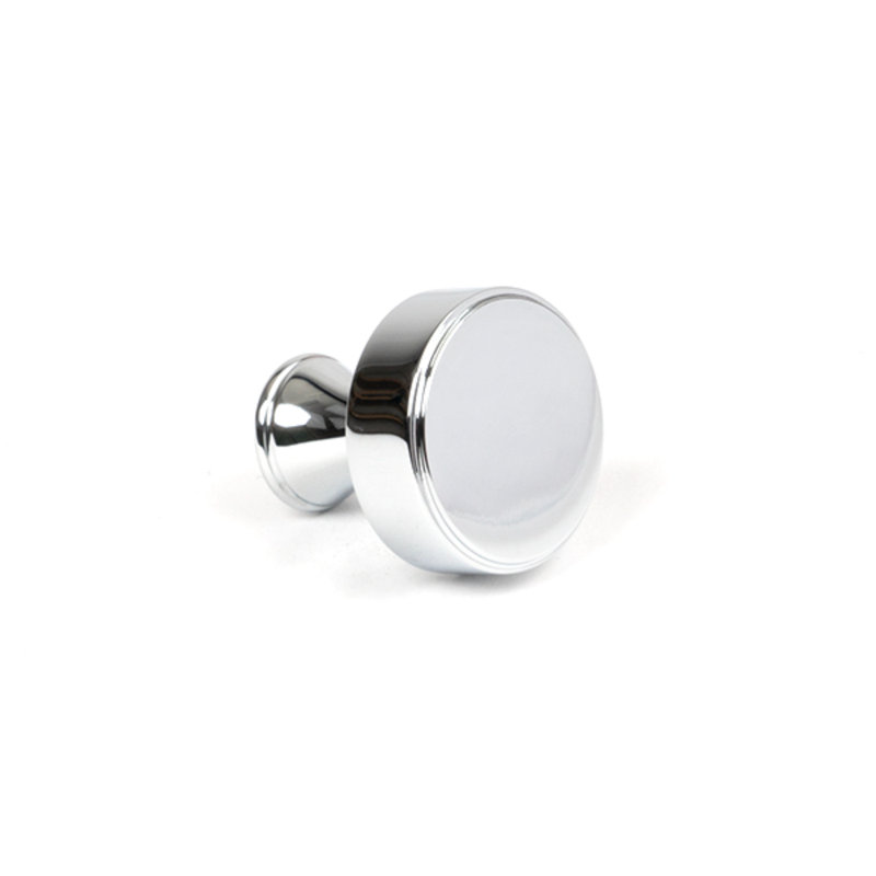 Matt Black Scully Cabinet Knob - 38Mm, 2.5 cm, Polished Chrome