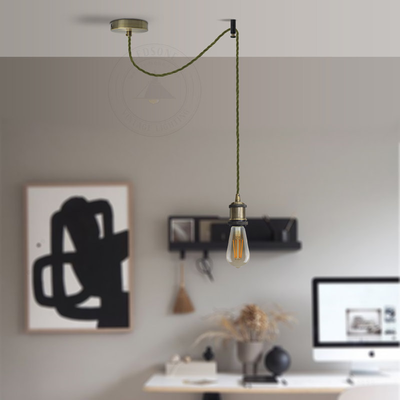 Sneller 1 - Light Single Pendant, Green Brass, No