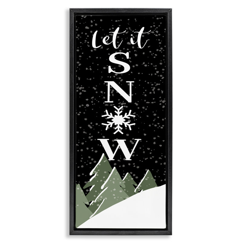 Let It Snow Winter Scene, Cadre flottant noir de jais, H 31 po x l 15 po