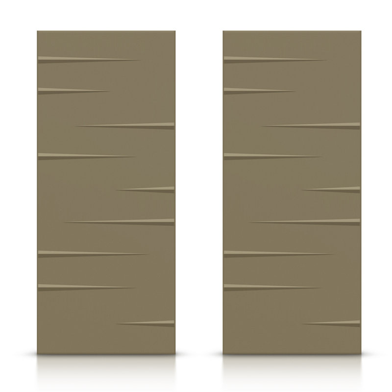 Portes de placard coulissantes à panneaux, Vert olive, 48 po x 84 po