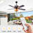 52" Vintage Ceiling Fan With Tiffany Style Stained Glass Shade