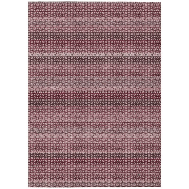 Tapis intérieur / extérieur rouge Sonava , 10 pi x 14 pi