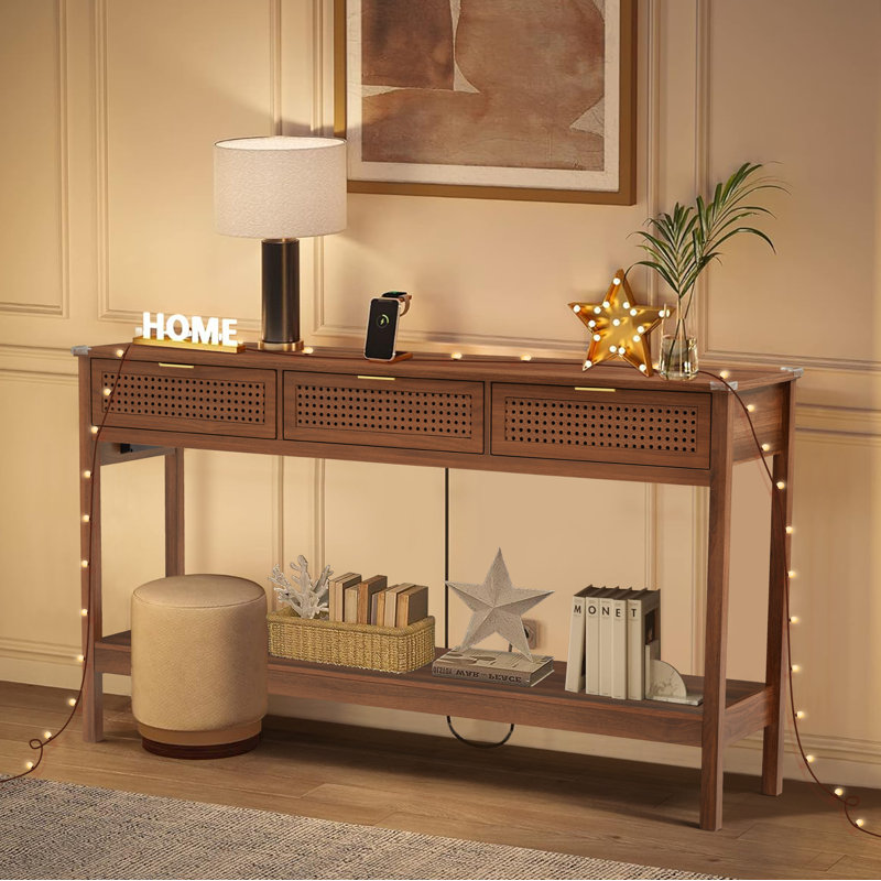 Annitra 55.12'' Console Table, Walnut