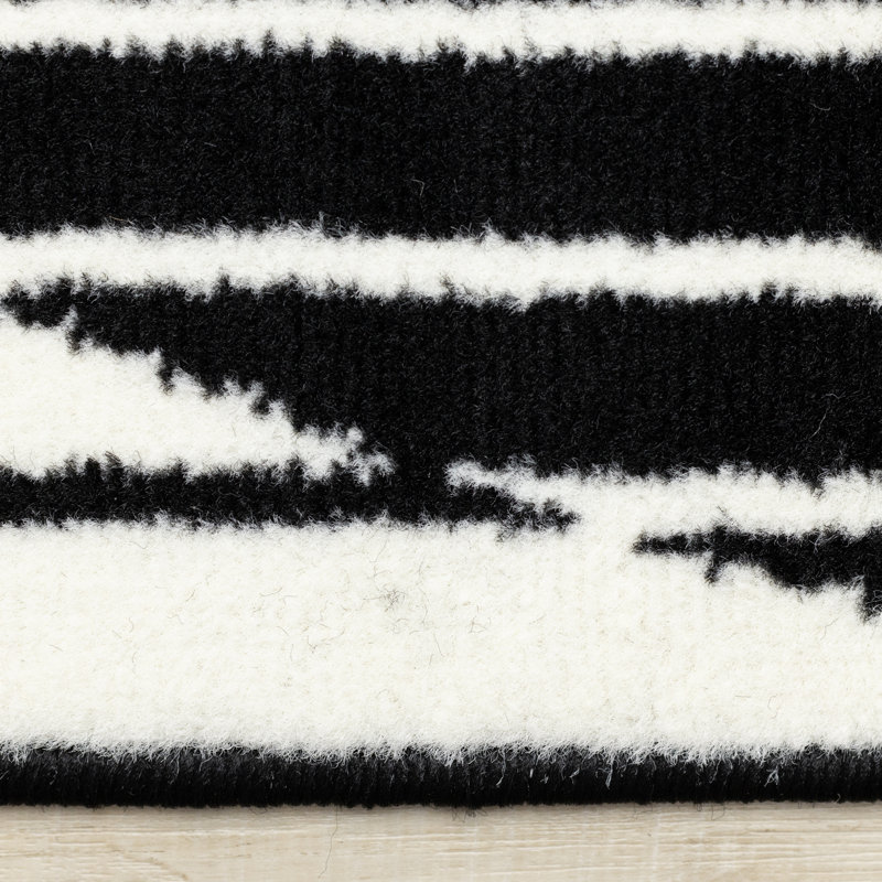 Tapis moderne blanc contrastant Fresno, Rectangle 2'8" x 4'11"