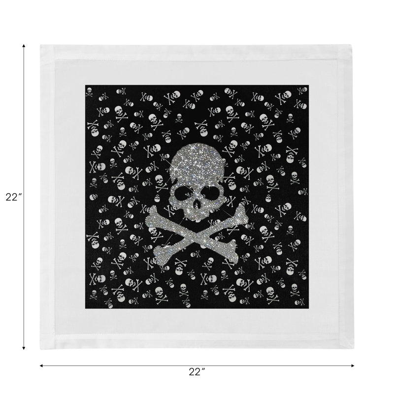 Crossbones Large Cotton Sateen Dinner Napkins