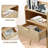 Set of 2 Fluted Nightstands with Charging Station - 16" Modern Bedside Tables with Drawer and Storage, Mid-Century Style with Curved Profile,Natural Oak-671813093