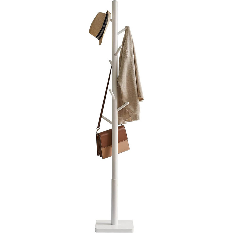 Freestanding 8 - Hook Coat Rack, White