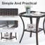 Chaises berçantes pivotantes d'extérieur en rotin avec coussins et table d'appoint Koba-148766586-148766585