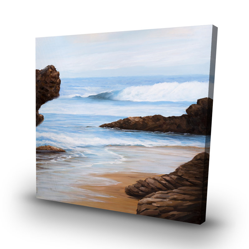 Rocks and seaside - 32"x32" art on canvas