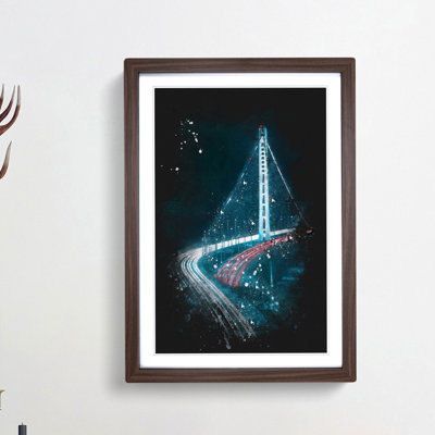 Oakland Bay Bridge in San Francisco - Picture Frame Graphic Art Print