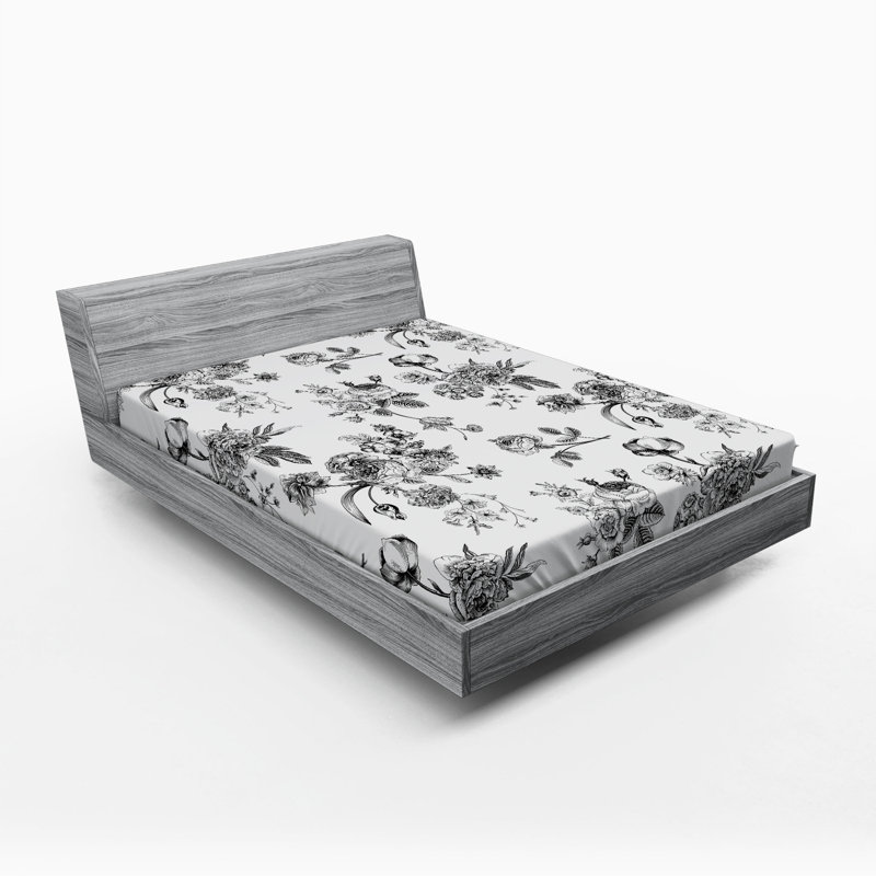 Microfiber Toile Fitted Sheet, Queen Fitted Sheet