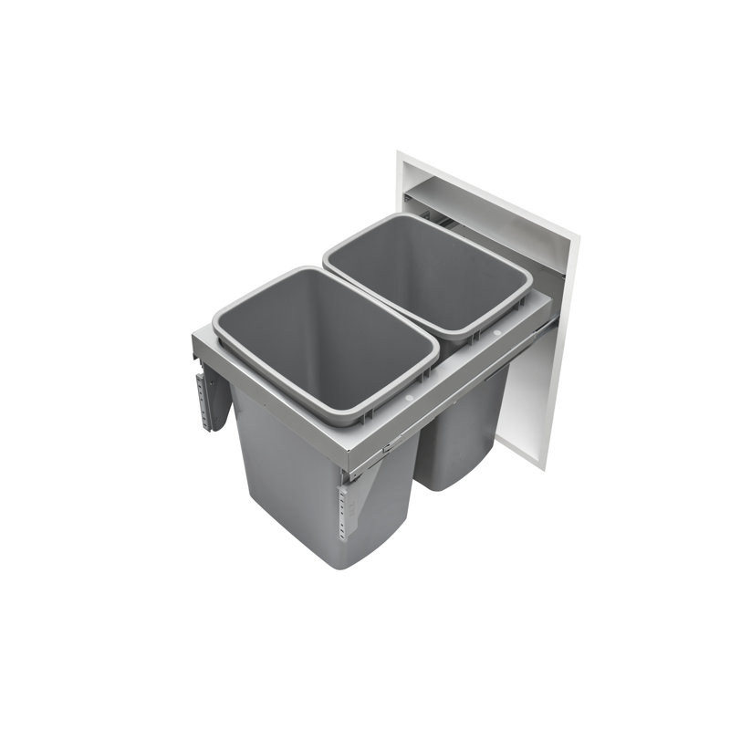Couvercle en acier pour installation de déchets et de recyclage Contenants et fermeture en douceur pour base à accès complet de 18 po