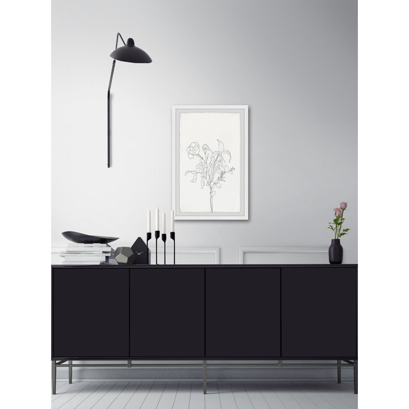 Flower Outline - Single Picture Frame Painting, 61cm H x 41cm W
