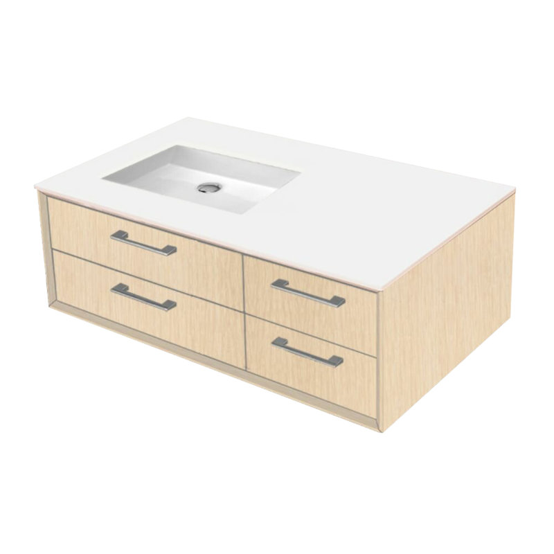 Gemelli 36'' W Vanity Top, Polished White